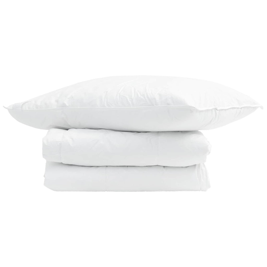 Vidaxl zomer dekbed met kussen 2 pcs wit donsveertjes
