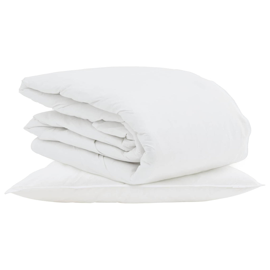 Vidaxl zomer dekbed met kussen 2 pcs wit donsveertjes