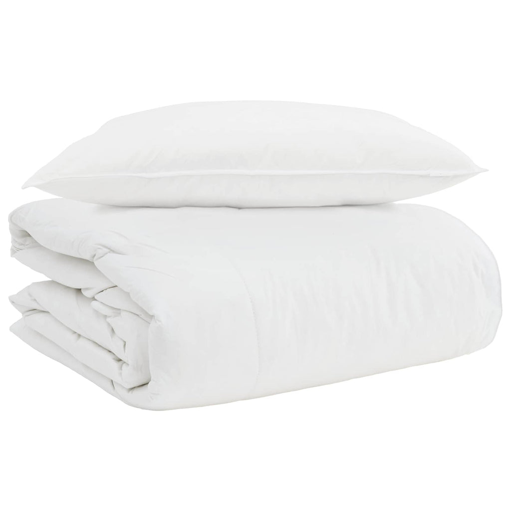 Vidaxl 2-in-1 dekbed met kussen 2 pcs wit donsveertjes