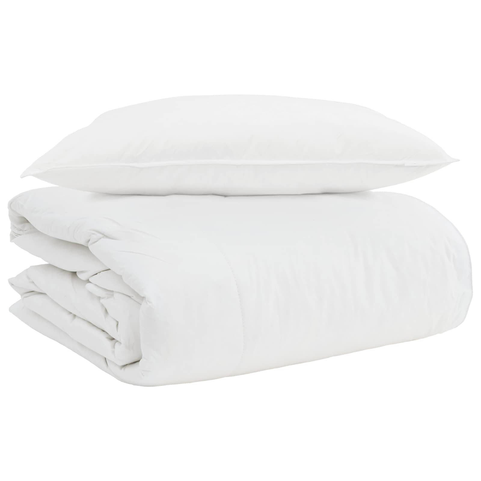 Vidaxl 2-in-1 dekbed met kussen 2 pcs wit donsveertjes