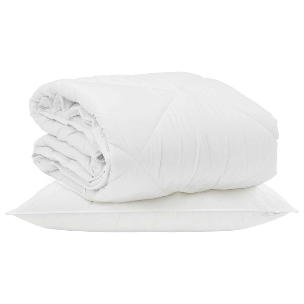 Vidaxl zomer dekbed met kussen 2 pcs wit microvezel