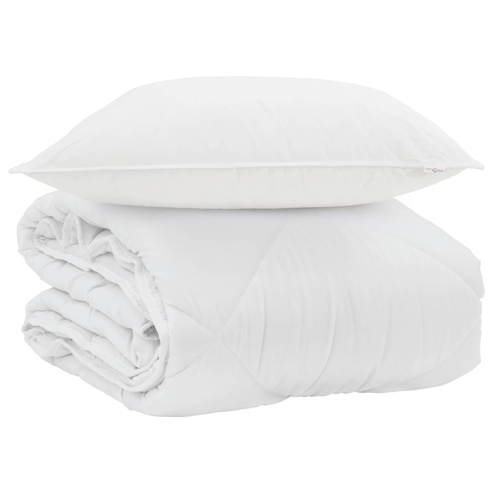 Vidaxl zomer dekbed met kussen 2 pcs wit microvezel