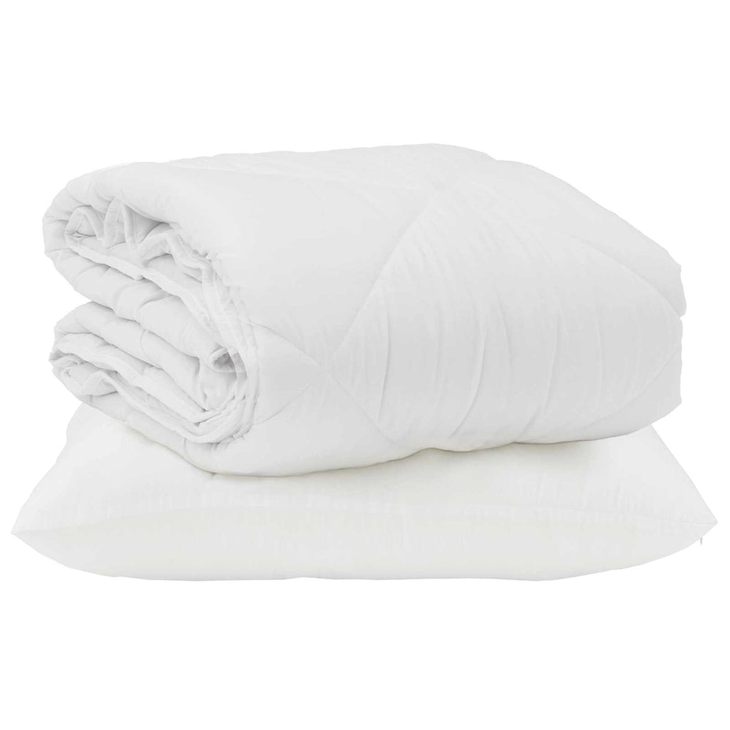 Vidaxl zomer dekbed met kussen 2 pcs wit microvezel
