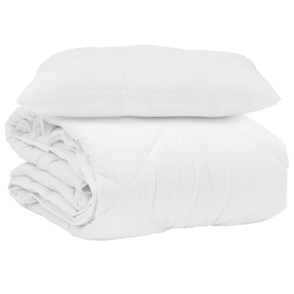 Vidaxl zomer dekbed met kussen 2 pcs wit microvezel