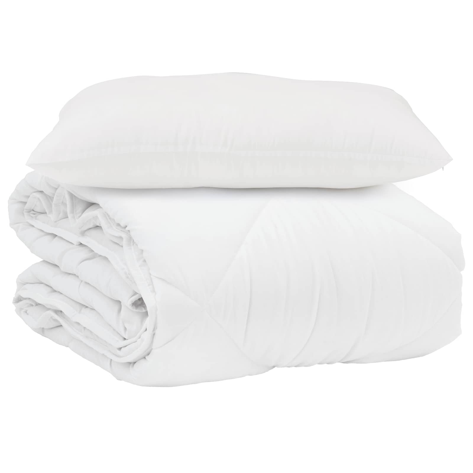 Vidaxl zomer dekbed met kussen 2 pcs wit microvezel