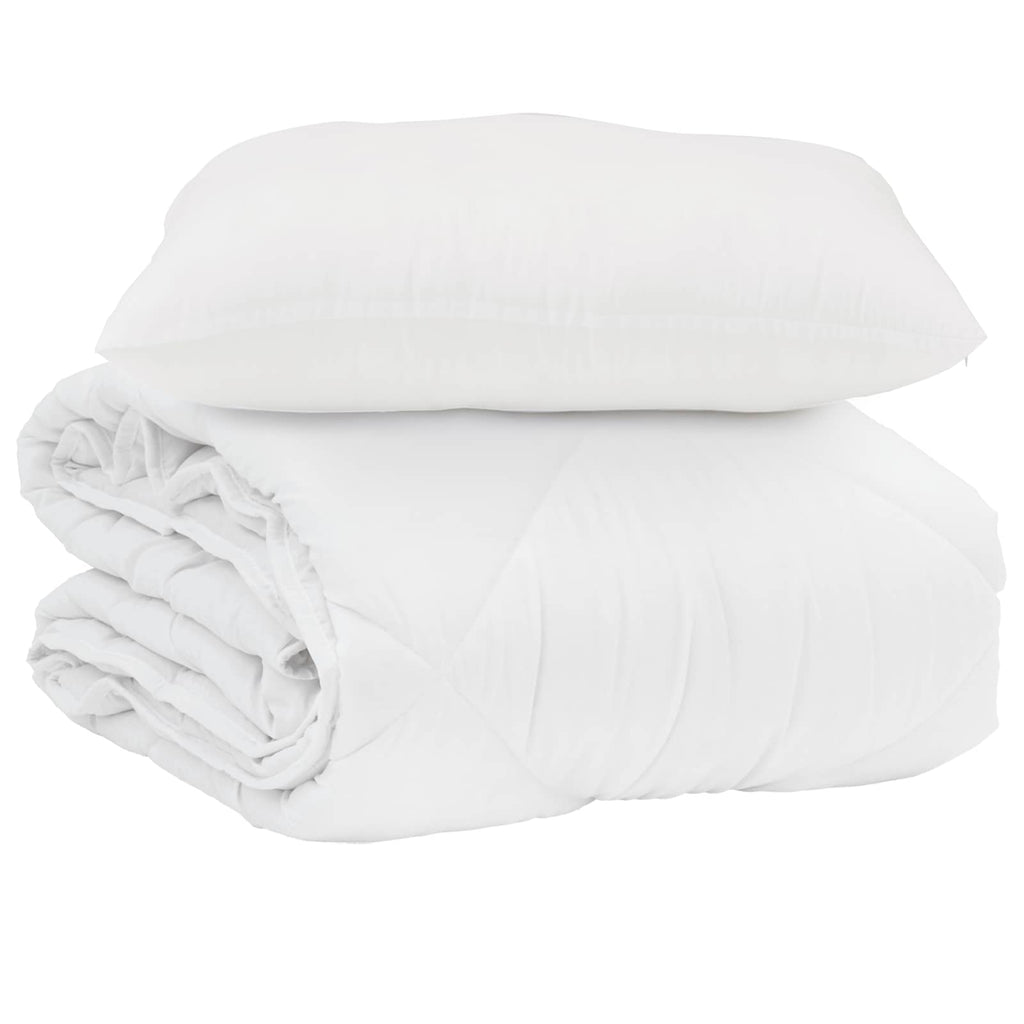 Vidaxl zomer dekbed met kussen 2 pcs wit microvezel