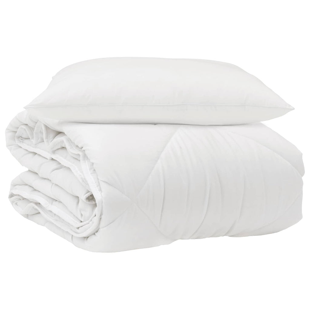 Vidaxl het duvet voor elk seizoen met kussen 2 pcs wit microvezel