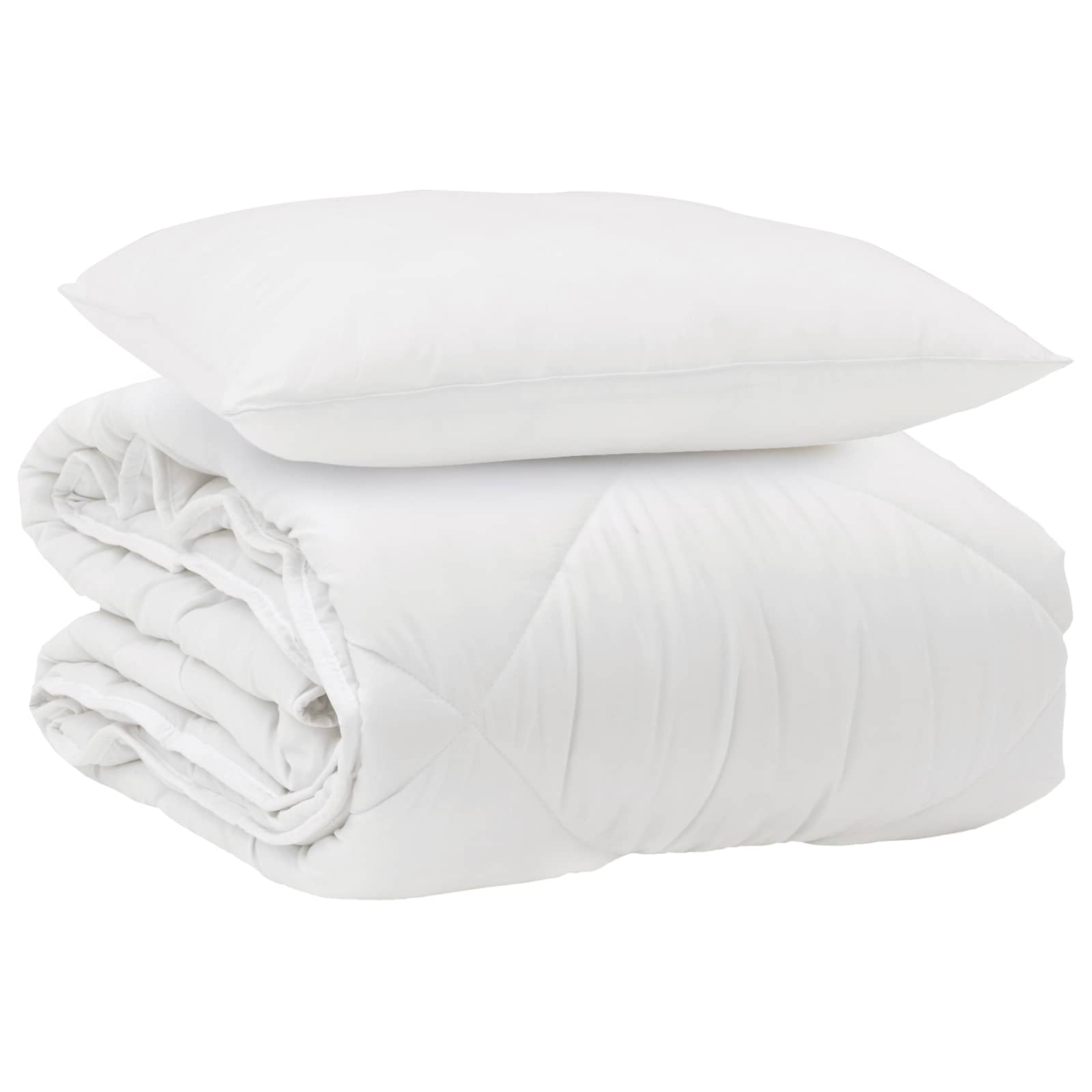 Vidaxl het duvet voor elk seizoen met kussen 2 pcs wit microvezel