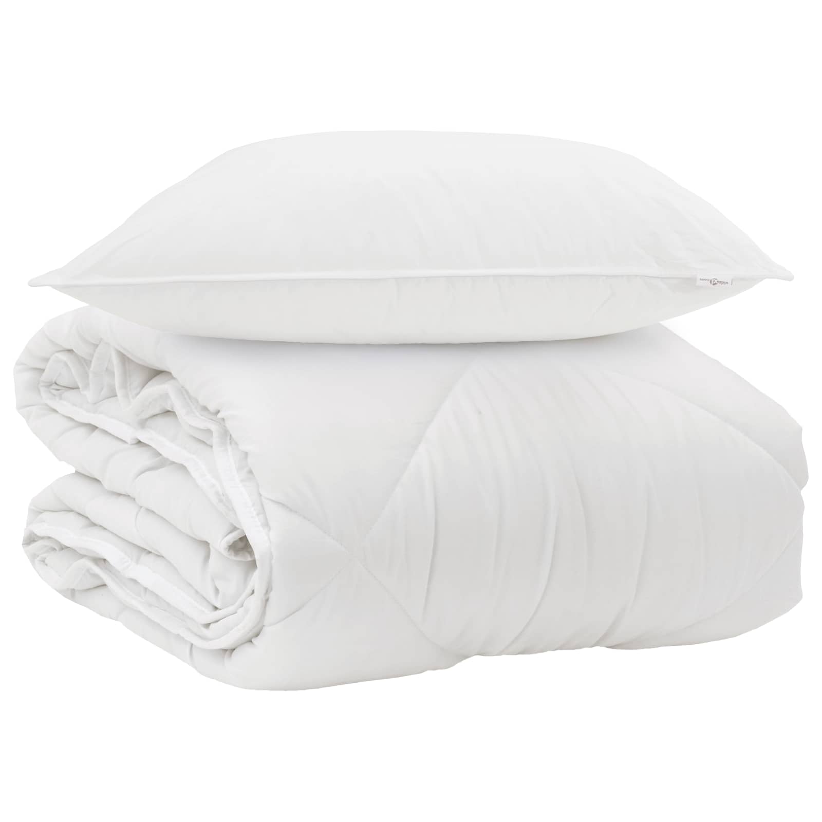 Vidaxl het duvet voor elk seizoen met kussen 2 pcs wit microvezel