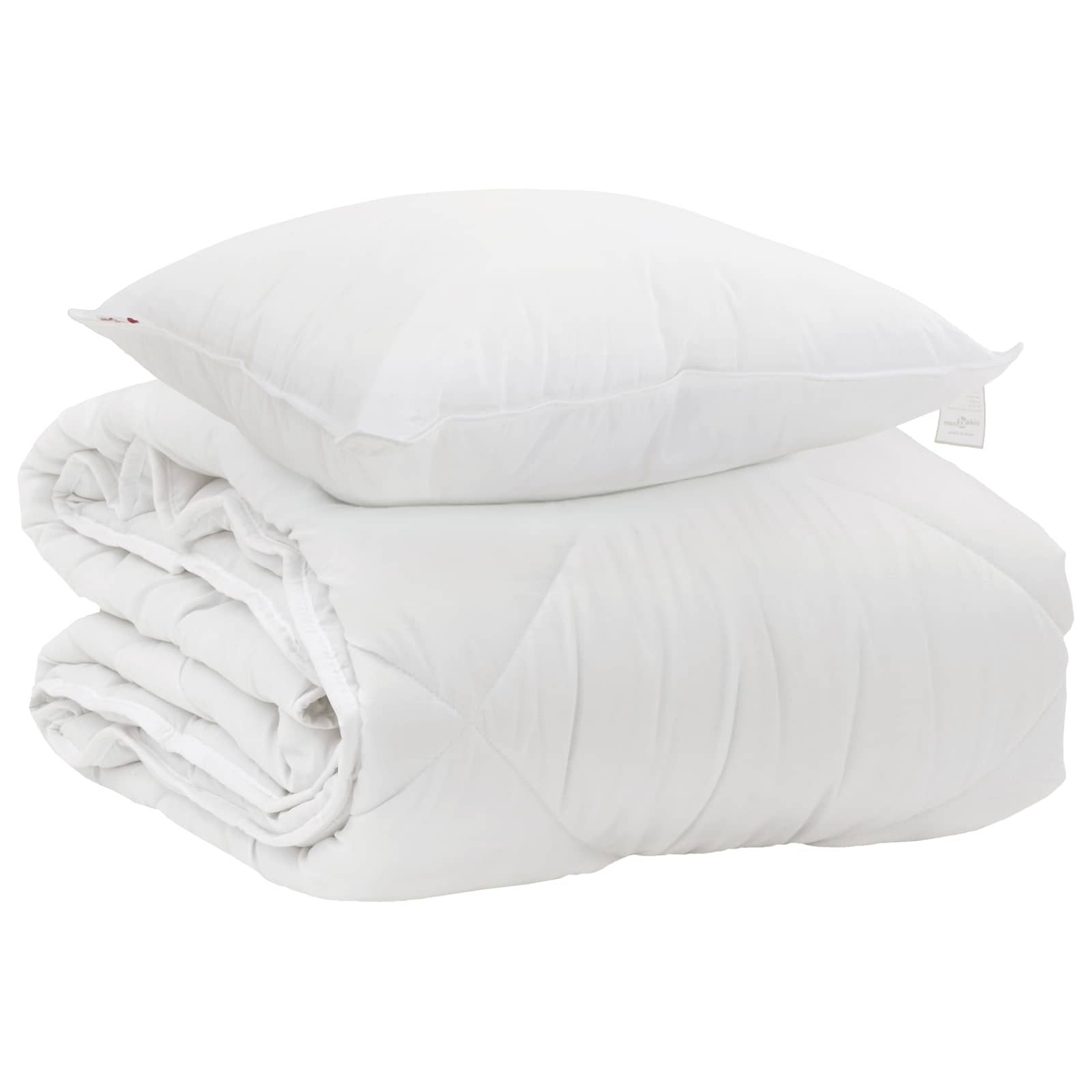 Vidaxl het duvet voor elk seizoen met kussen 2 pcs wit microvezel
