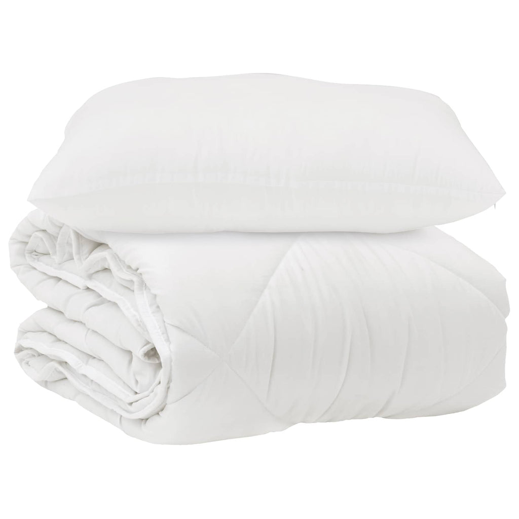 Vidaxl dekbed met kussen 2 pcs wit microvezel