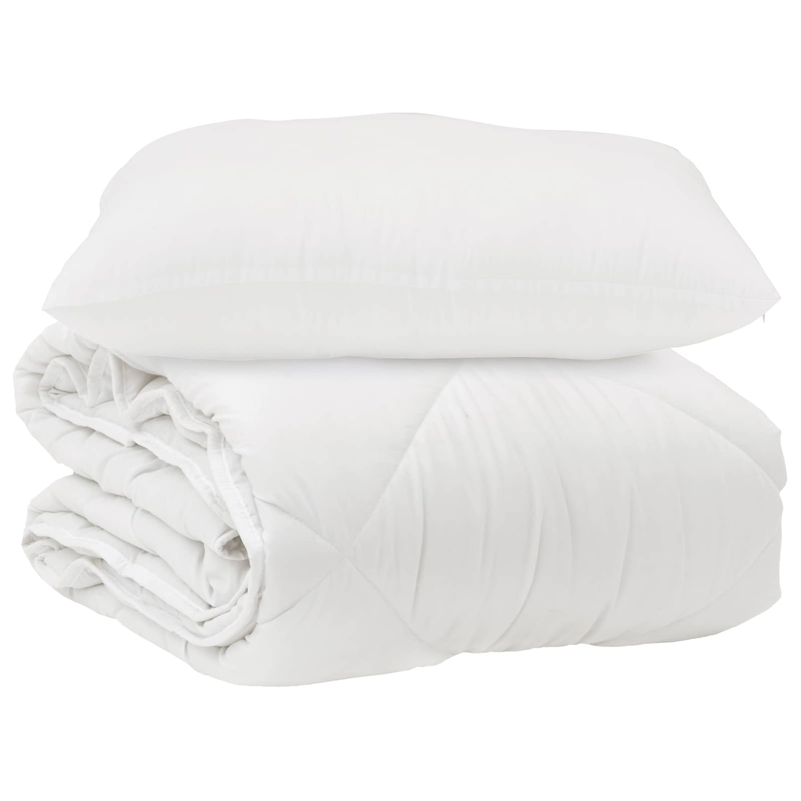 Vidaxl dekbed met kussen 2 pcs wit microvezel