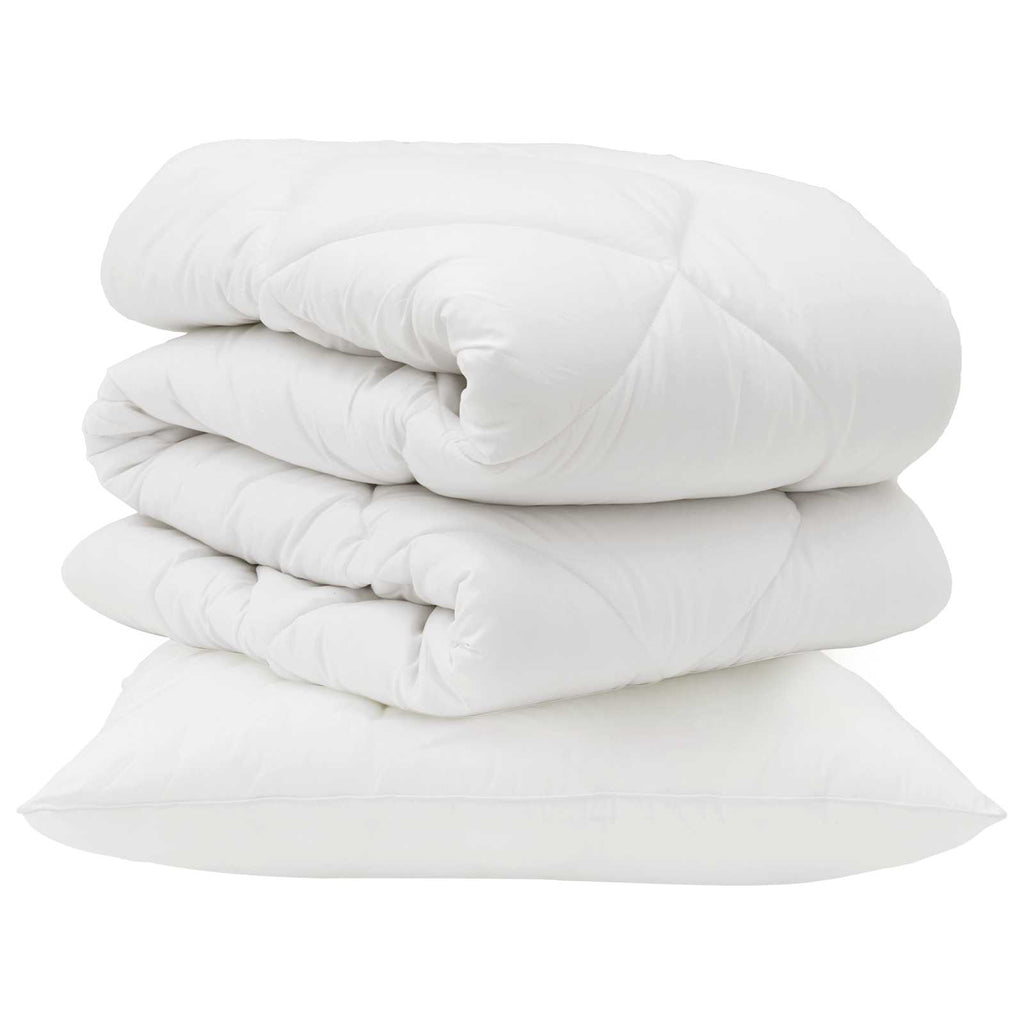 Vidaxl dekbed met kussen 2 pcs wit microvezel