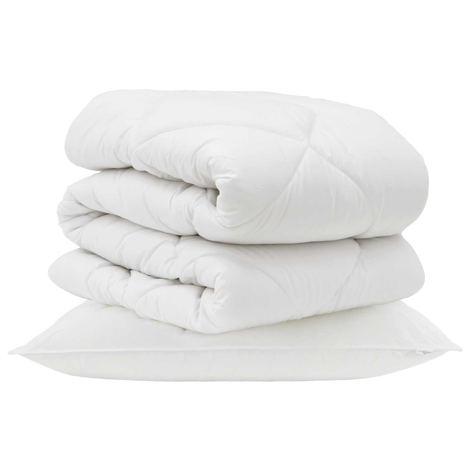 Vidaxl dekbed met kussen 2 pcs wit microvezel