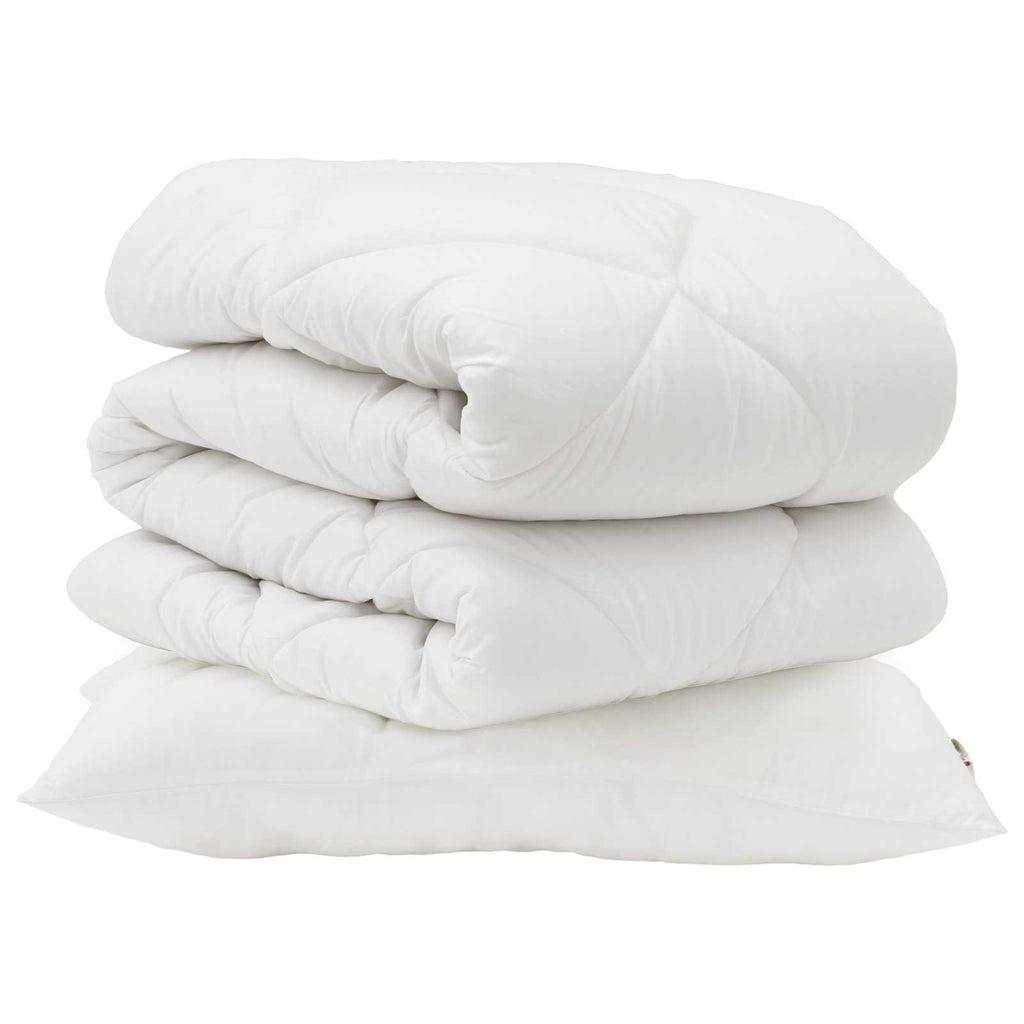 Vidaxl dekbed set met kussen 2 pcs wit microvezel