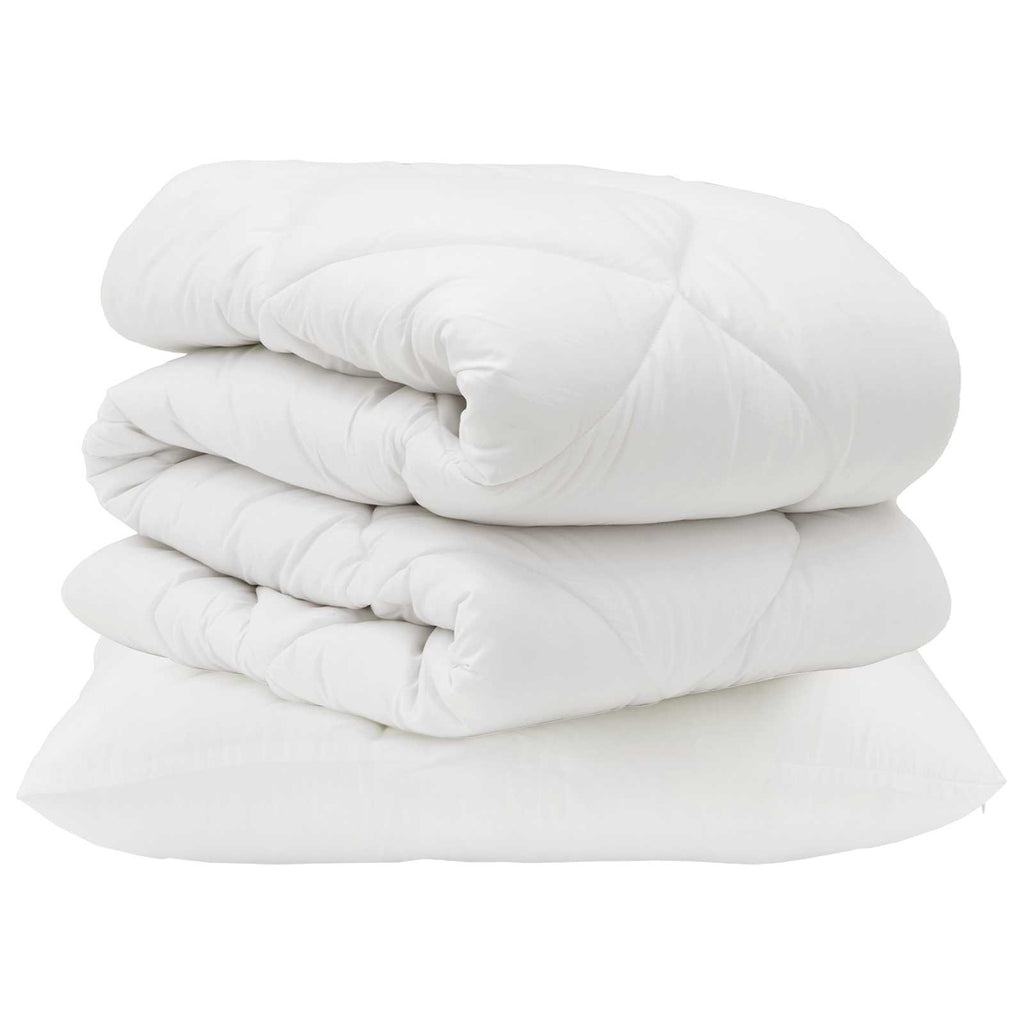 Vidaxl dekbed set met kussen 2 pcs wit microvezel