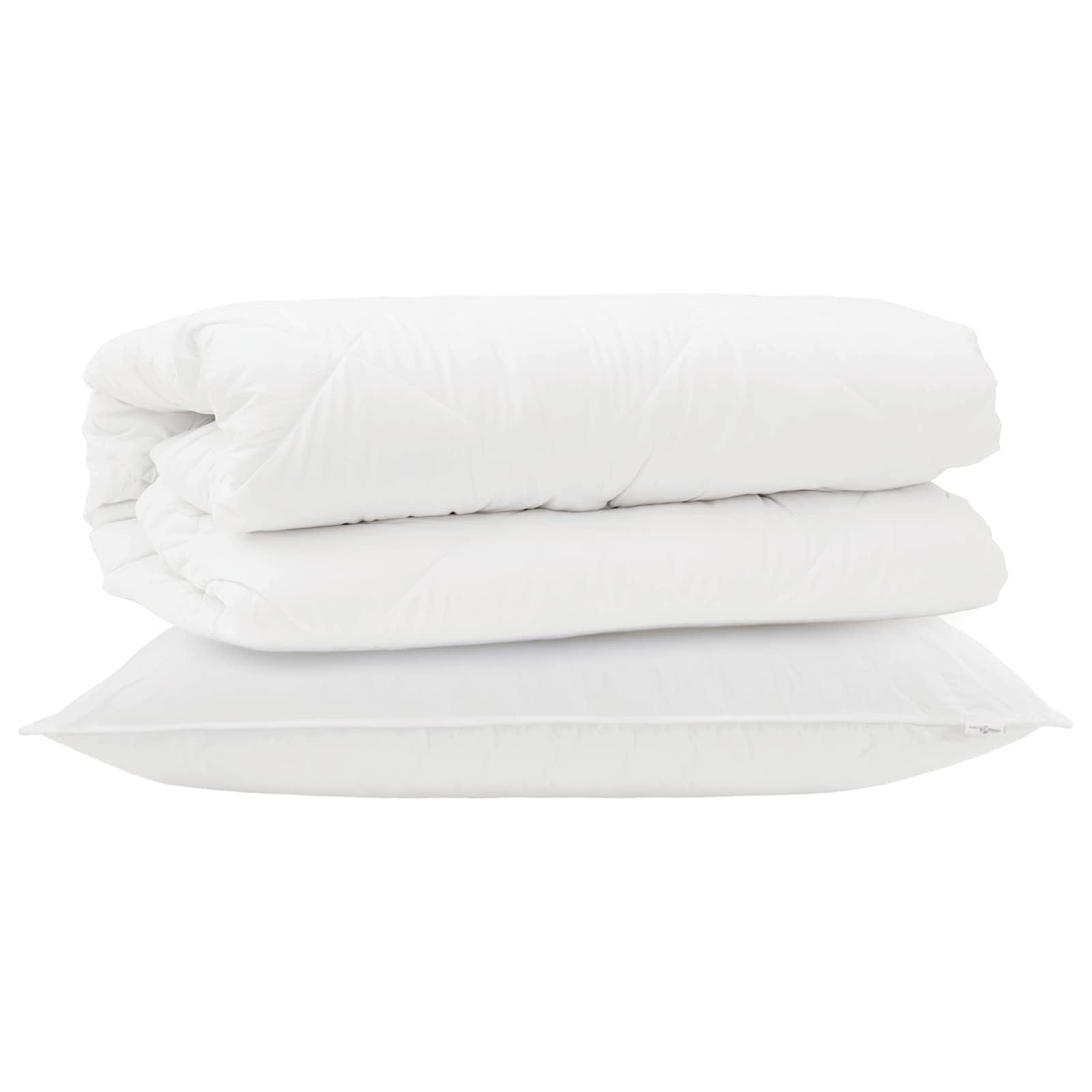 Vidaxl dekbed set met kussen 2 pcs wit microfibre
