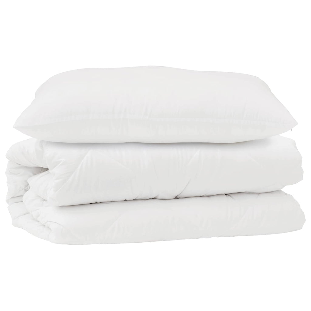 Vidaxl dekbed set met kussen 2 st wit microfibre