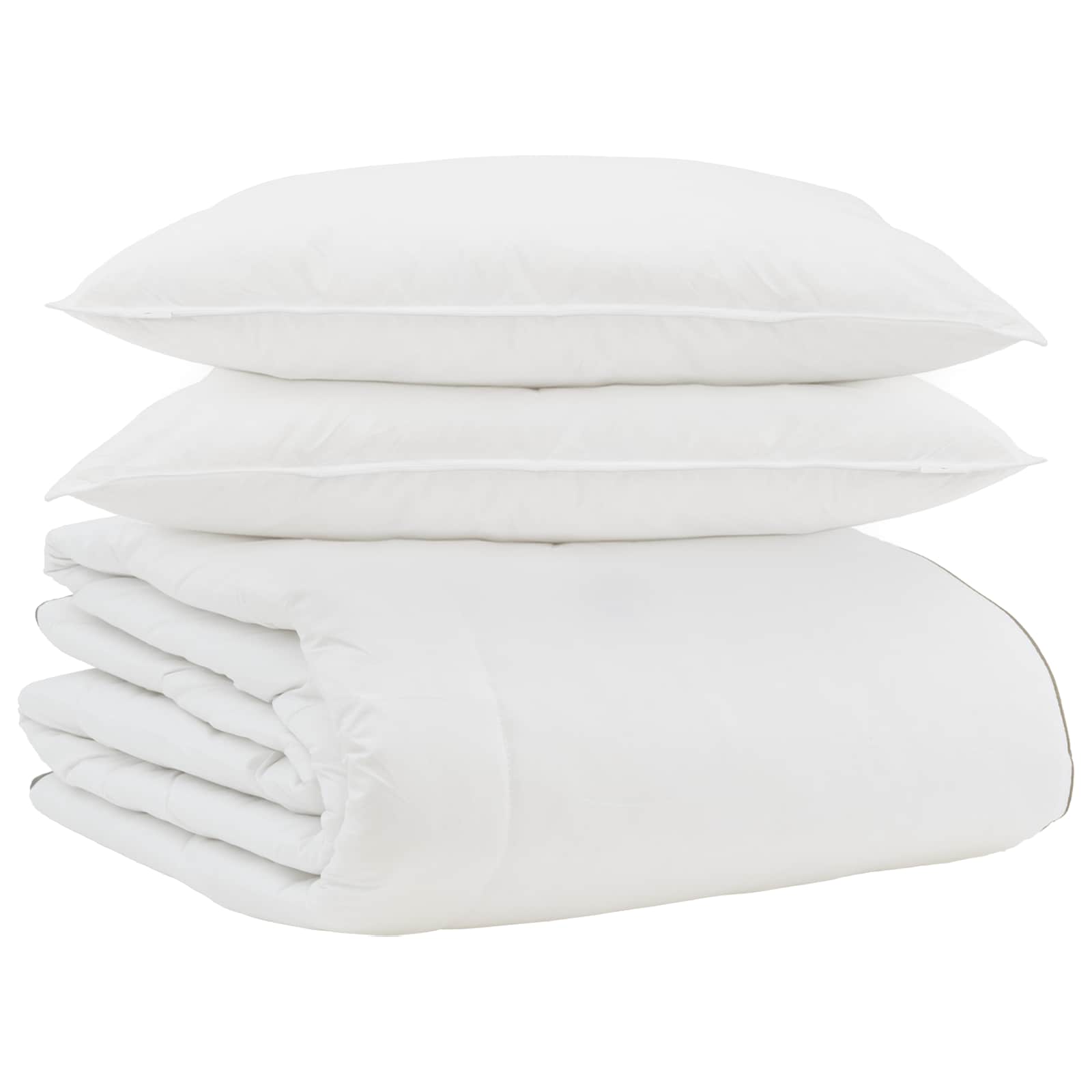 Vidaxl winter dekbed met kussen 3 pcs wit donsveertjes