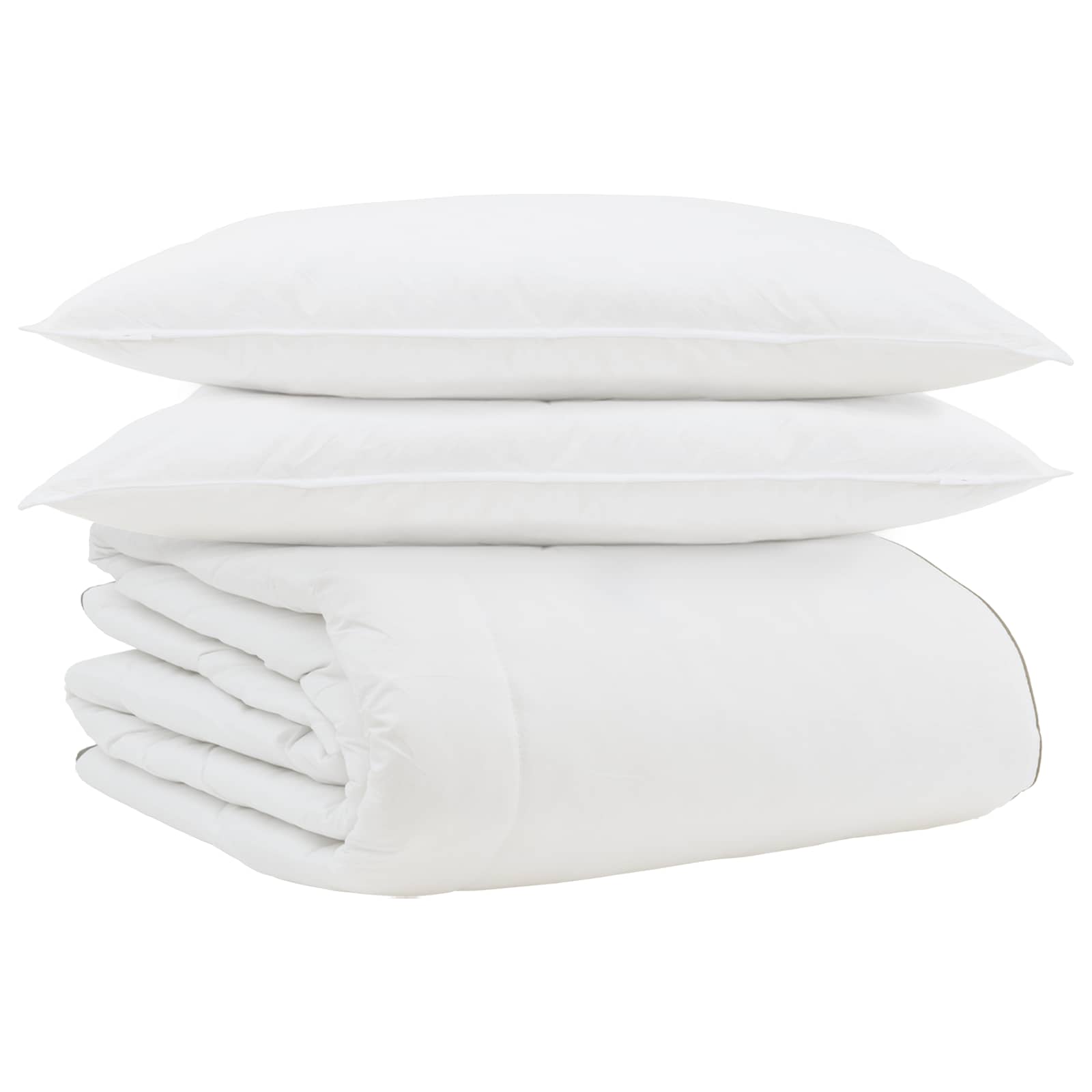 Vidaxl winter dekbed met kussen 3 pcs wit donsveertjes