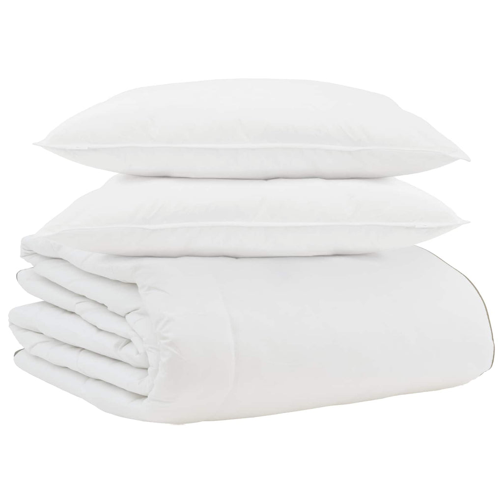 Vidaxl winter dekbed met kussen 3 pcs wit donsveertjes