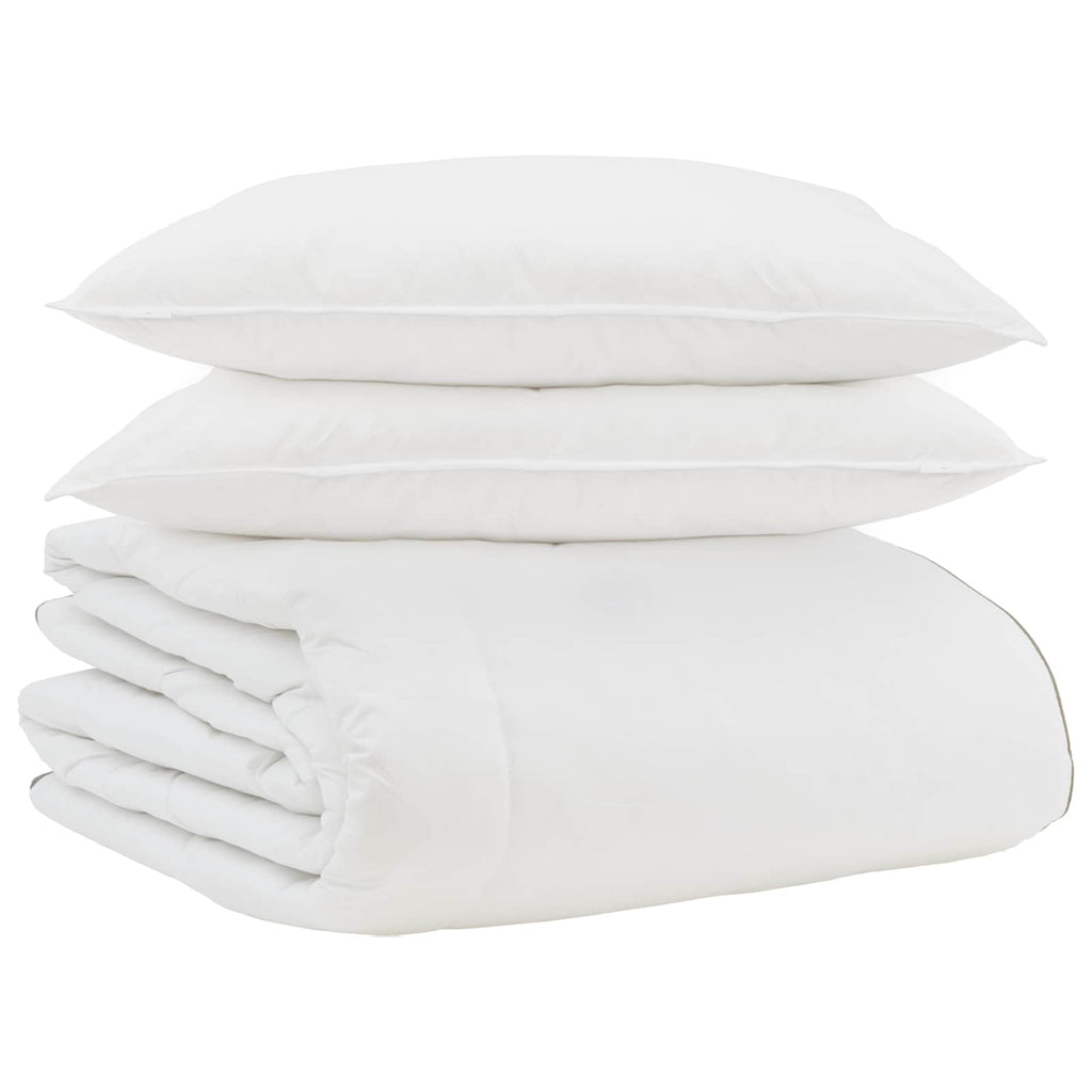 Vidaxl winter dekbed met kussen 3 pcs wit donsveertjes
