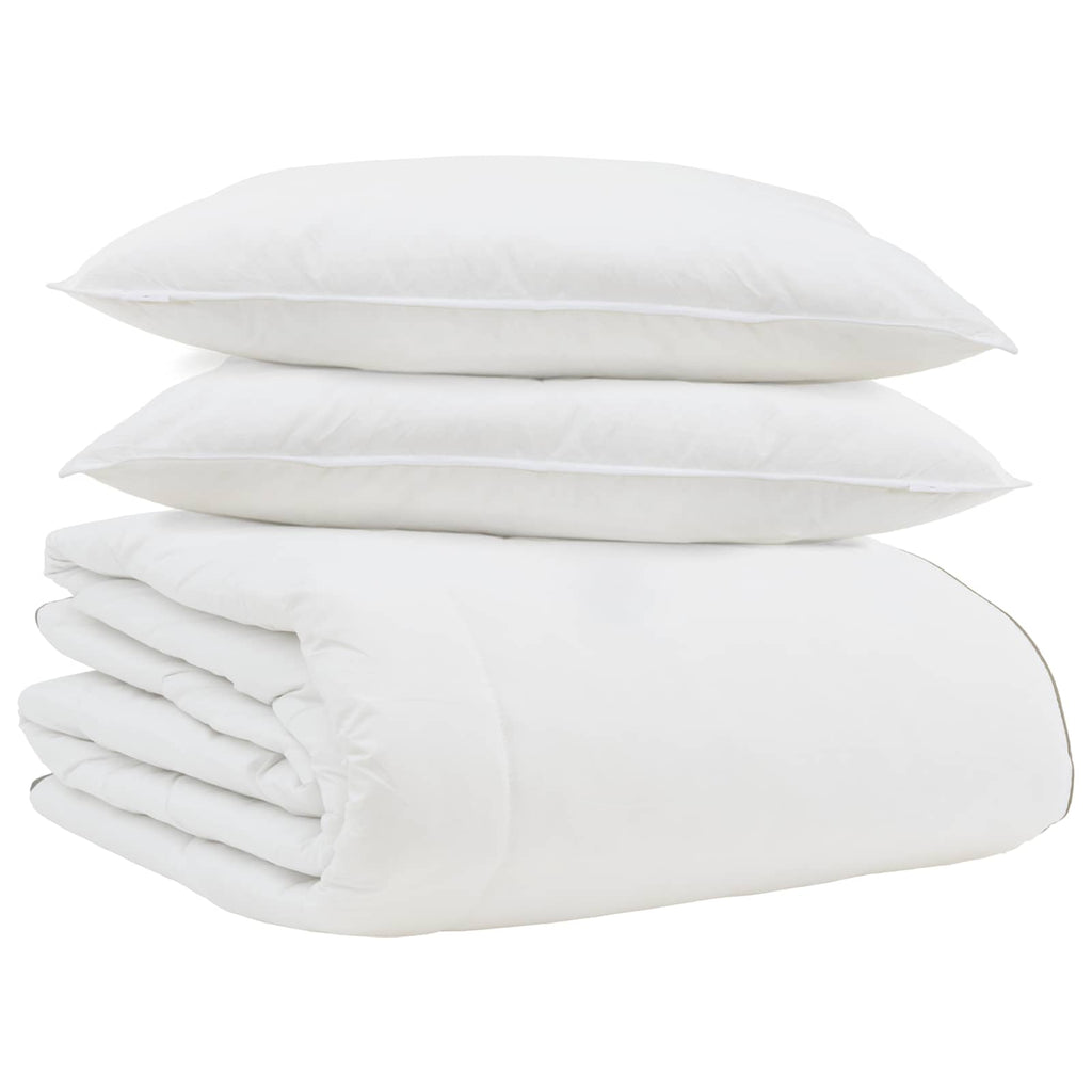 Vidaxl winter dekbed met kussen 3 pcs wit donsveertjes