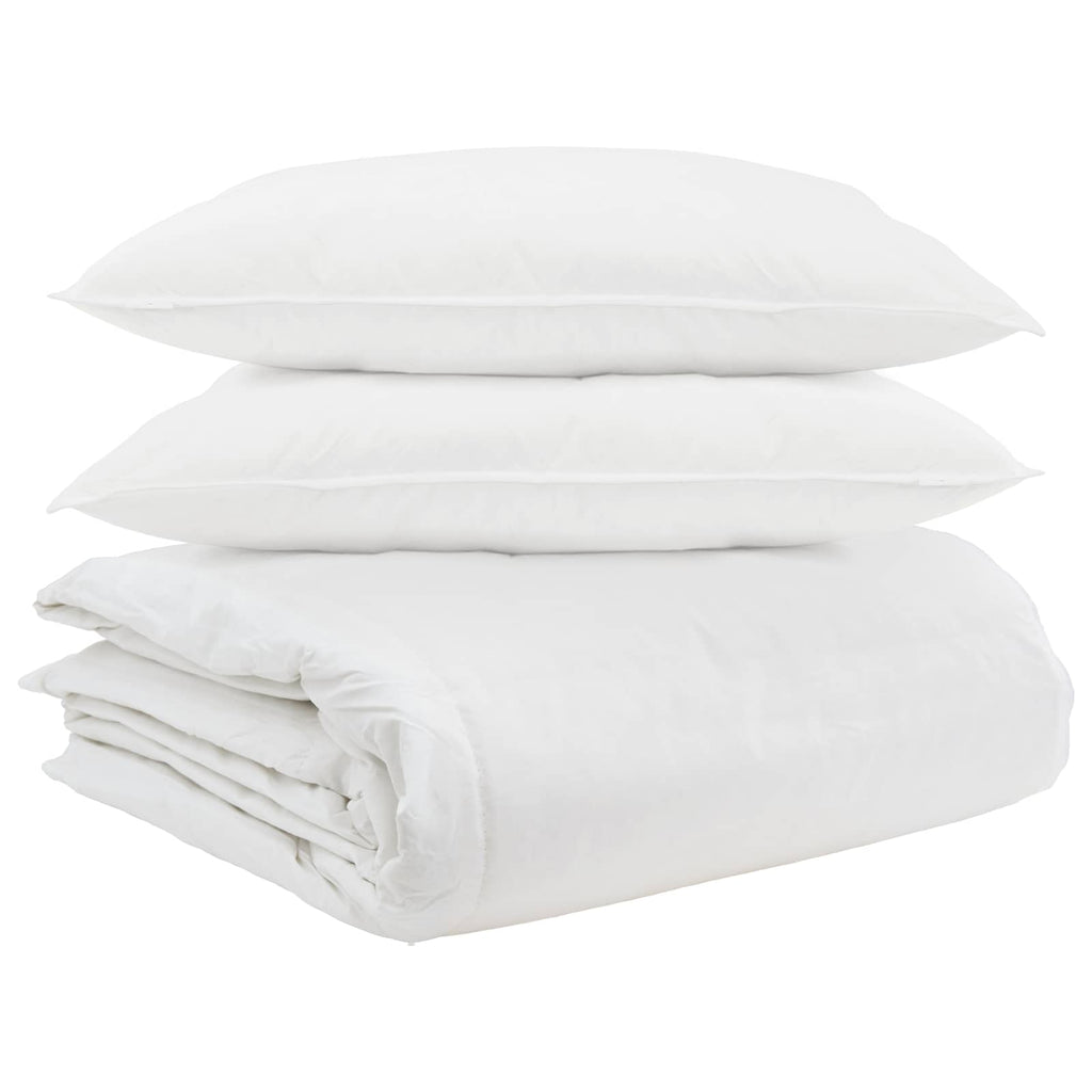 Vidaxl dekbed set met kussen 3 pcs wit donsveertjes