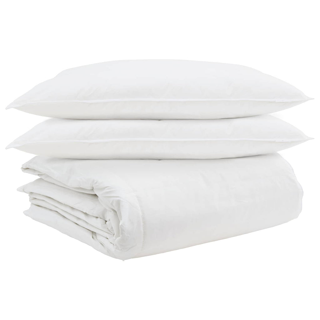 Vidaxl dekbed set met kussen 3 pcs wit donsveertjes