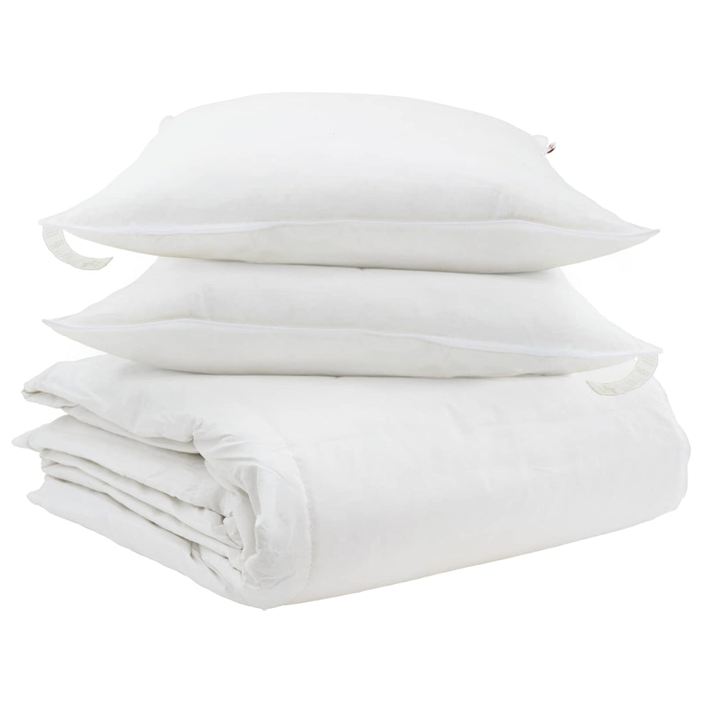 Vidaxl dekbed set met kussen 3 pcs wit donsveertjes