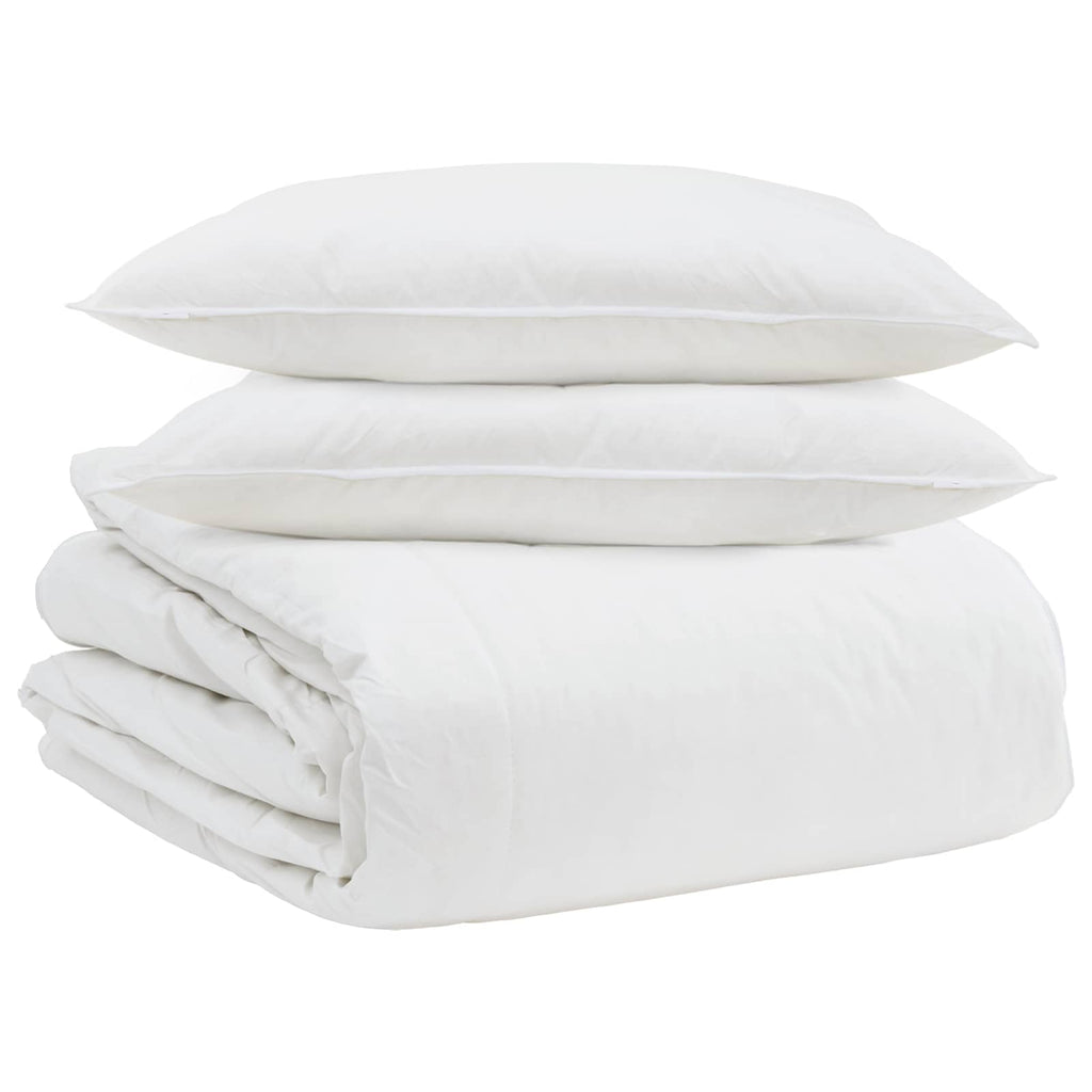 Vidaxl dekbed set met kussen 3 pcs wit donsveertjes