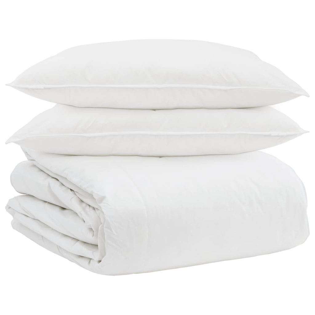 Vidaxl dekbed set met kussen 3 pcs wit donsveertjes