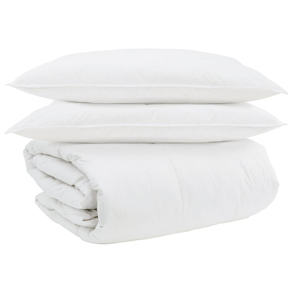 Vidaxl dekbed set met kussen 3 pcs wit donsveertjes