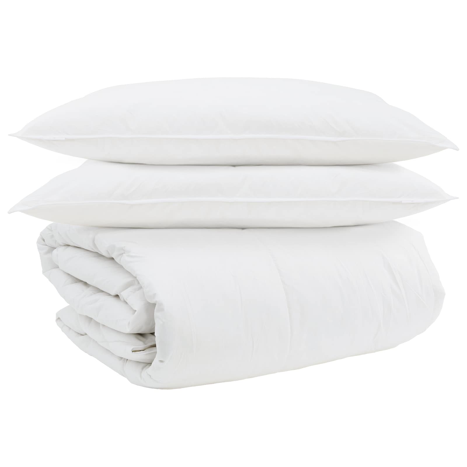 Vidaxl dekbed set met kussen 3 pcs wit donsveertjes