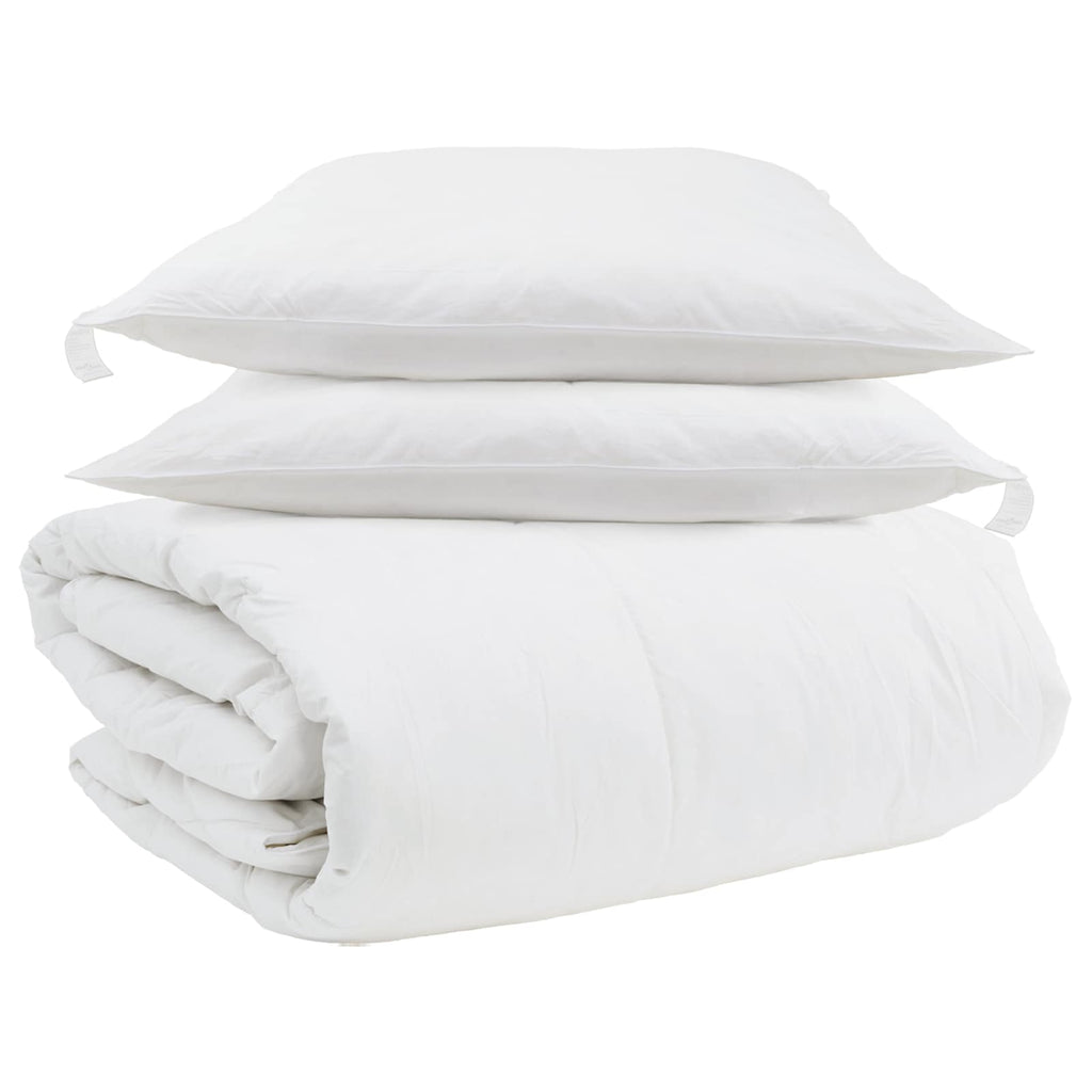 Vidaxl dekbed set met kussen 3 pcs wit donsveertjes