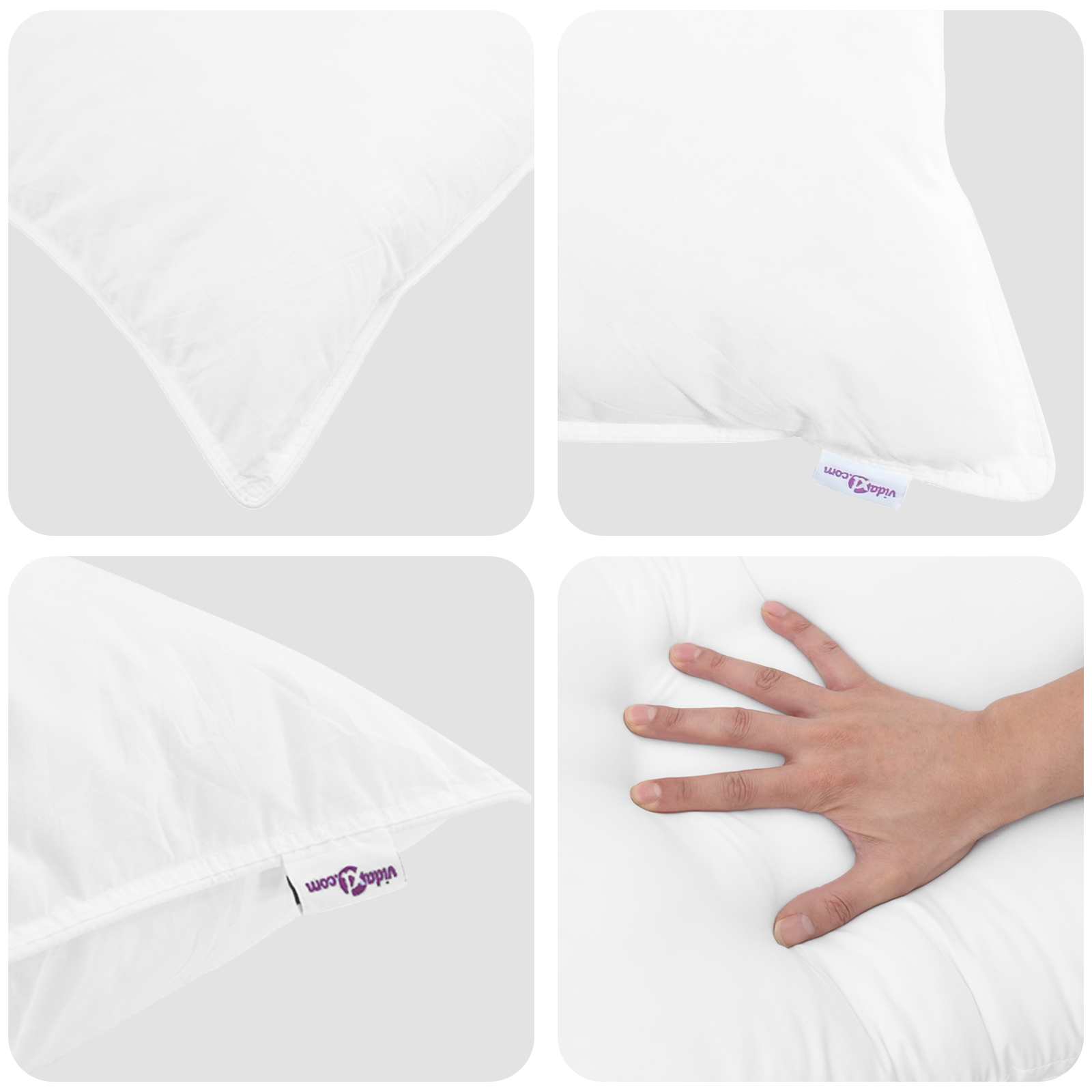 Vidaxl dekbed set met kussen 3 pcs wit donsveertjes