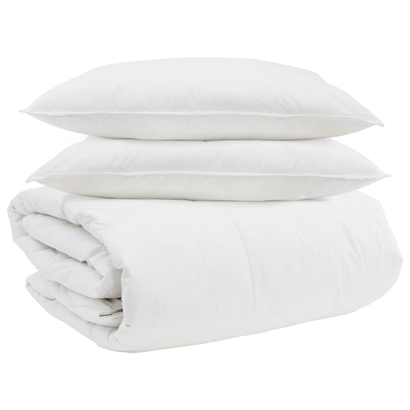 Vidaxl dekbed set met kussen 3 pcs wit donsveertjes
