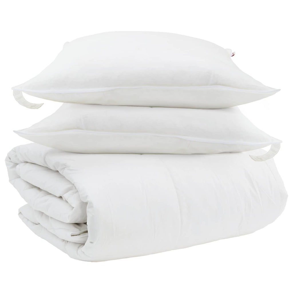 Vidaxl dekbed set met kussen 3 pcs wit donsveertjes