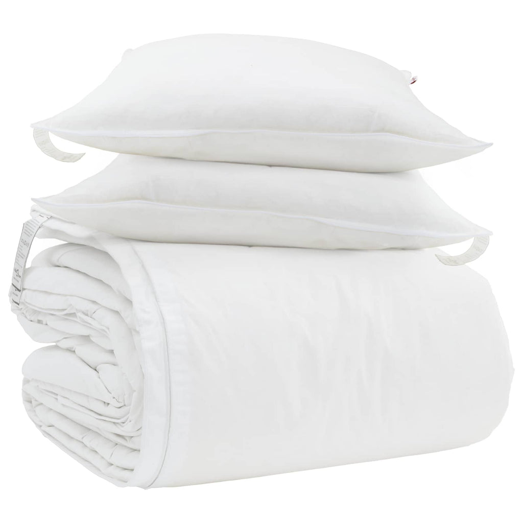 Vidaxl dekbed set met kussen 3 pcs wit donsveertjes