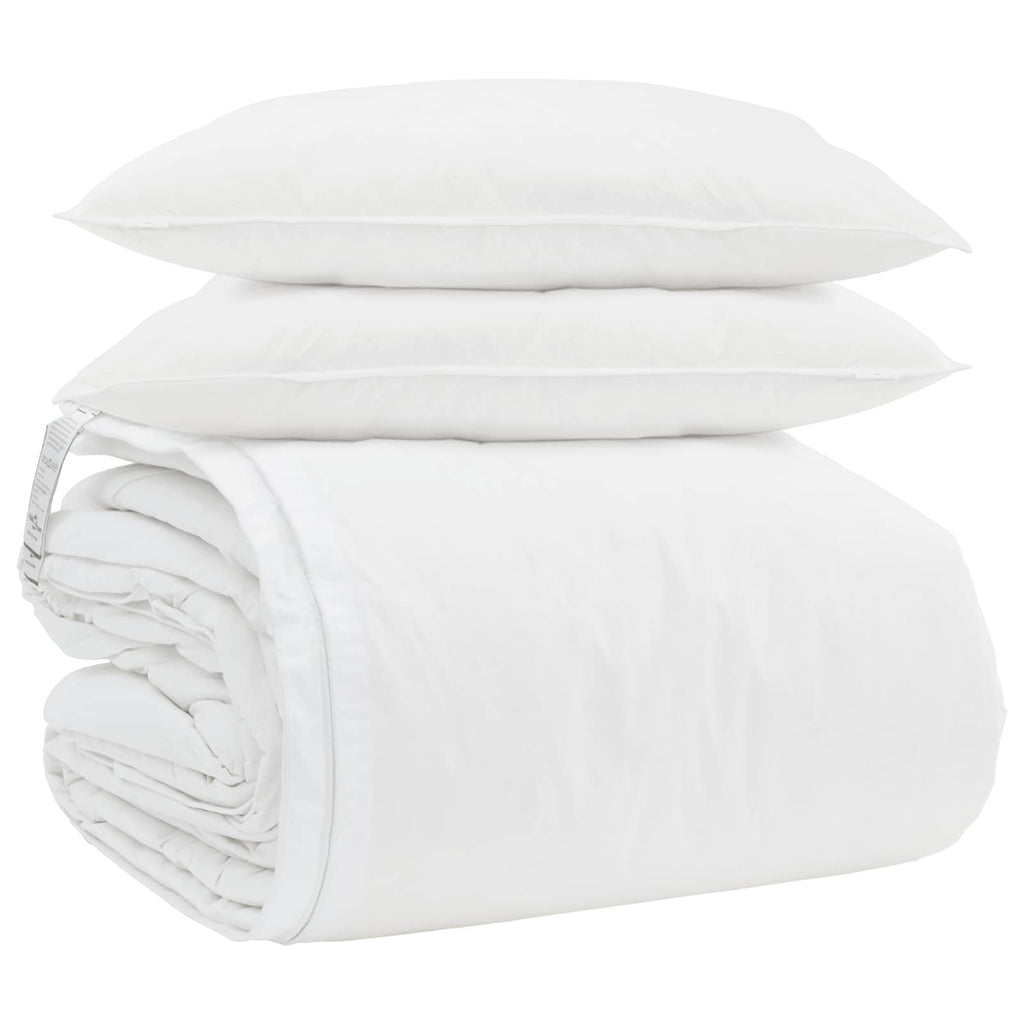 Vidaxl dekbed set met kussen 3 pcs wit donsveertjes