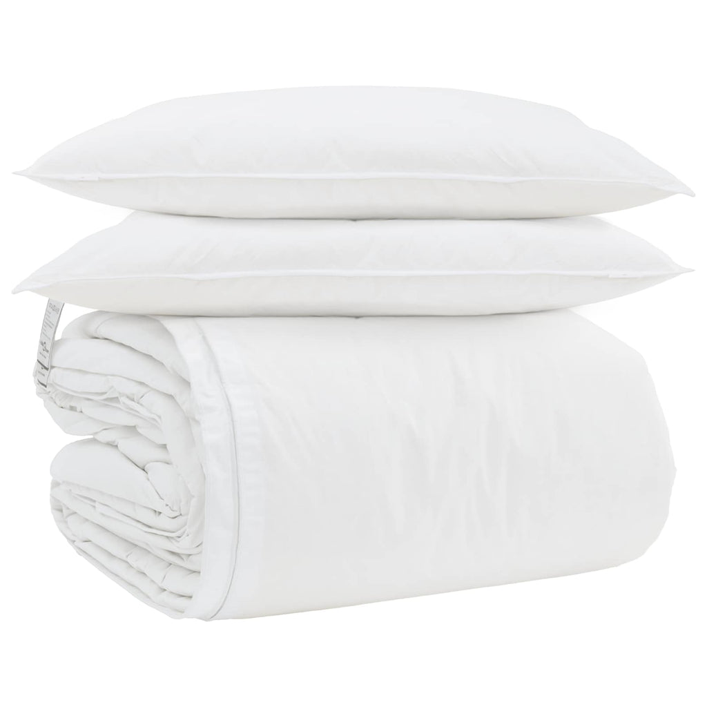 Vidaxl dekbed set met kussen 3 pcs wit donsveertjes