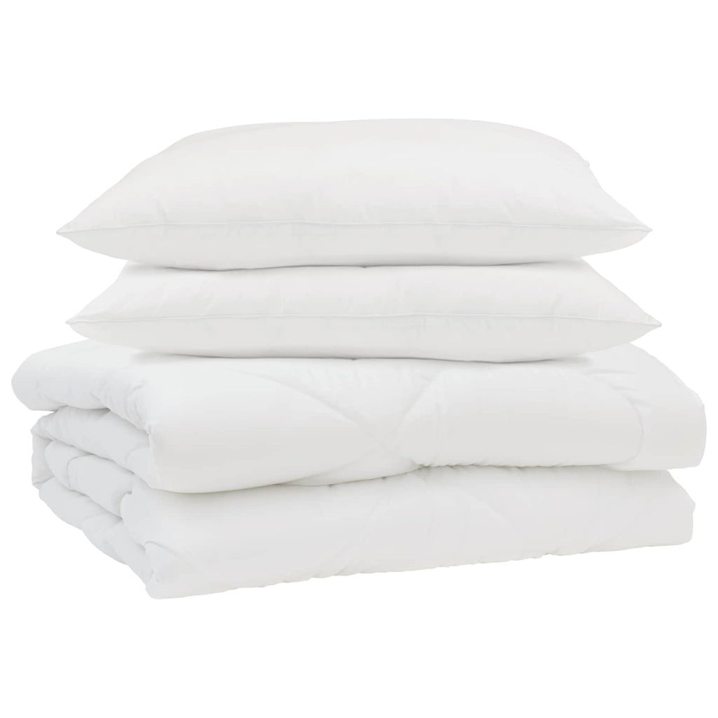 Vidaxl zomer dekbed met kussen 3 pcs wit microfibre