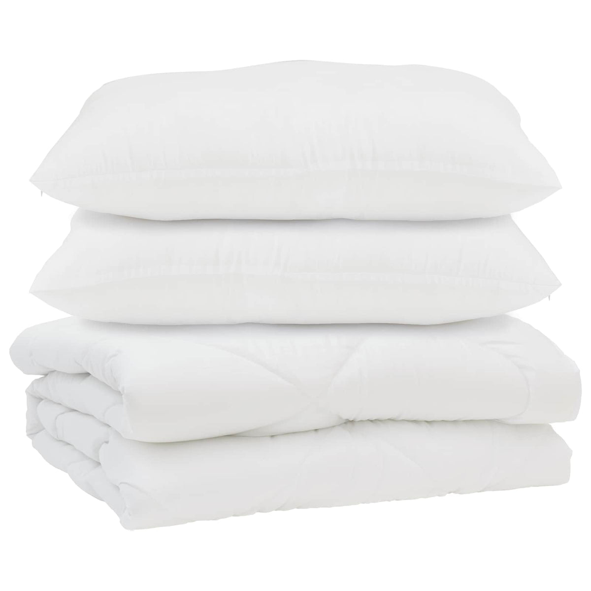Vidaxl dekbed met kussen 3 st wit microfibre