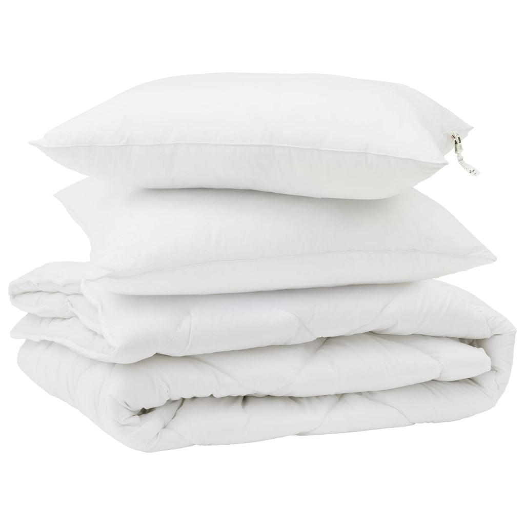 Vidaxl dekbed met kussen 3 pcs wit microfibre