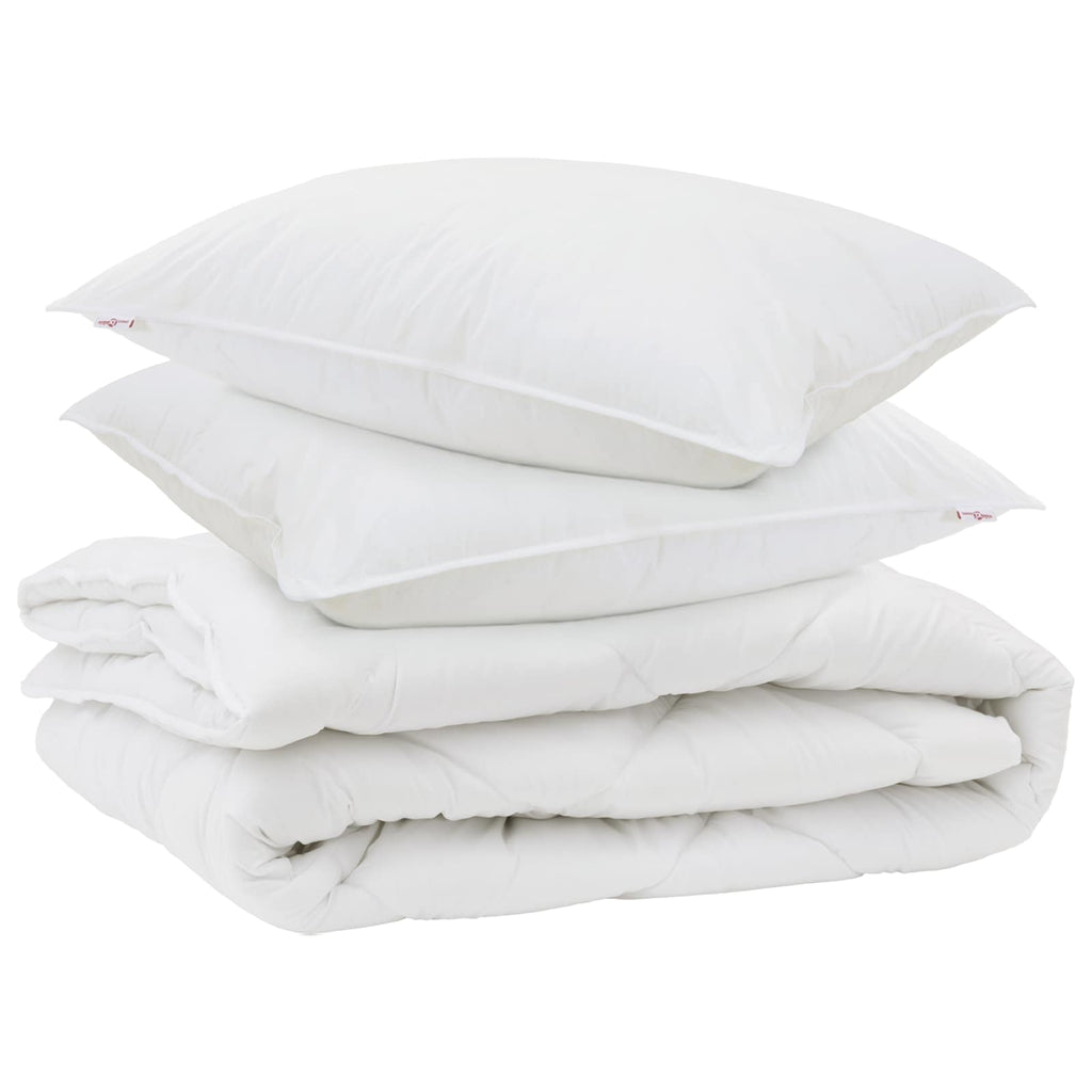 Vidaxl all-season dekbed met kussen 3 pcs wit microvezel