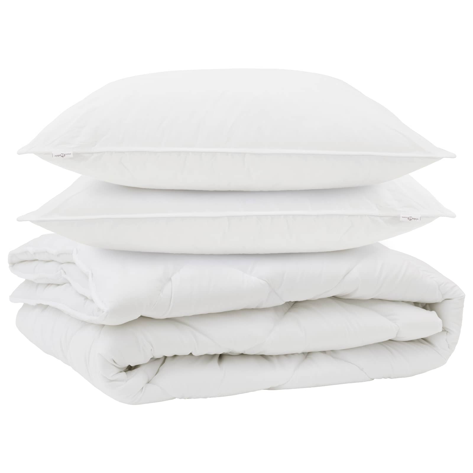 Vidaxl all-season dekbed met kussen 3 pcs wit microvezel