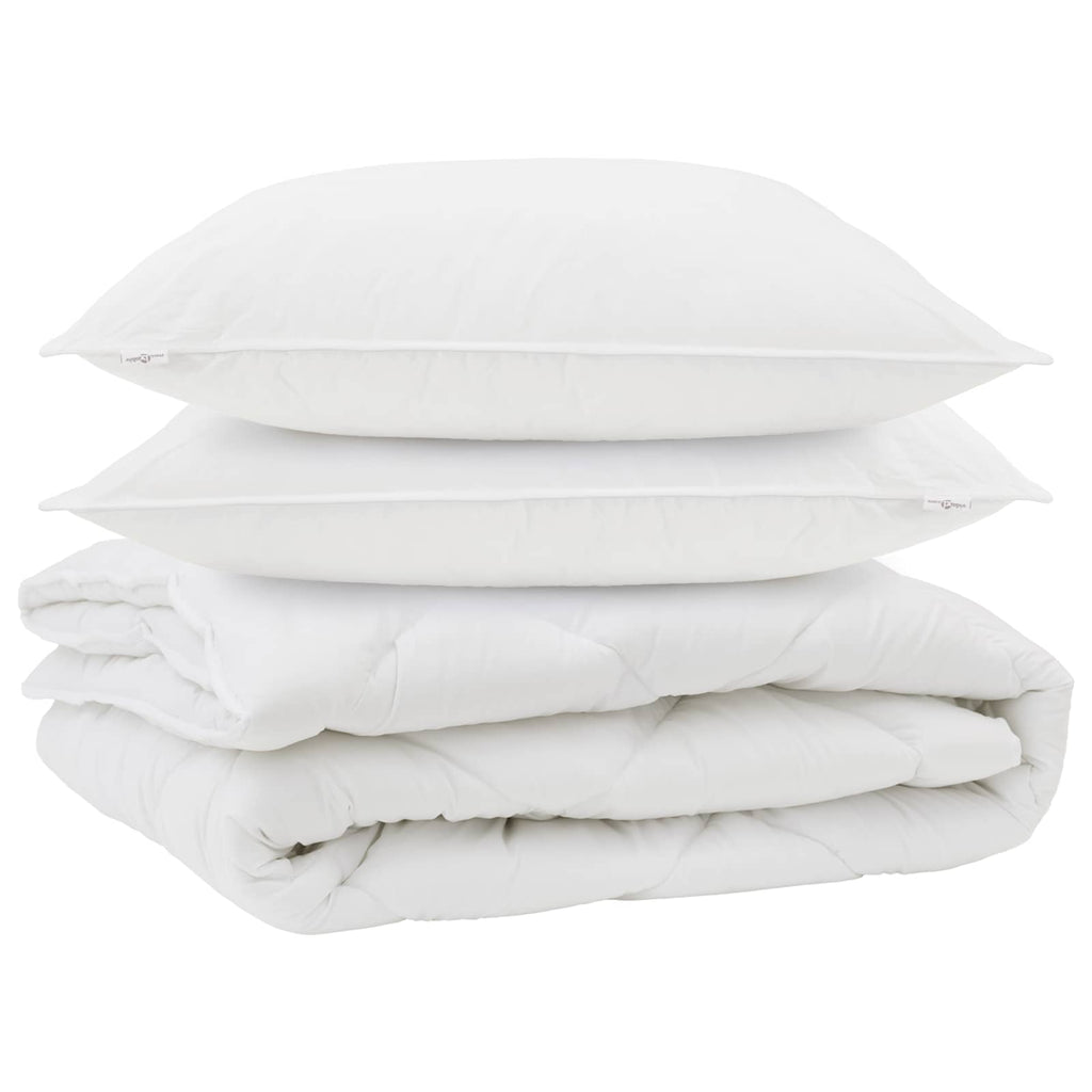Vidaxl all-season dekbed met kussen 3 pcs wit microvezel