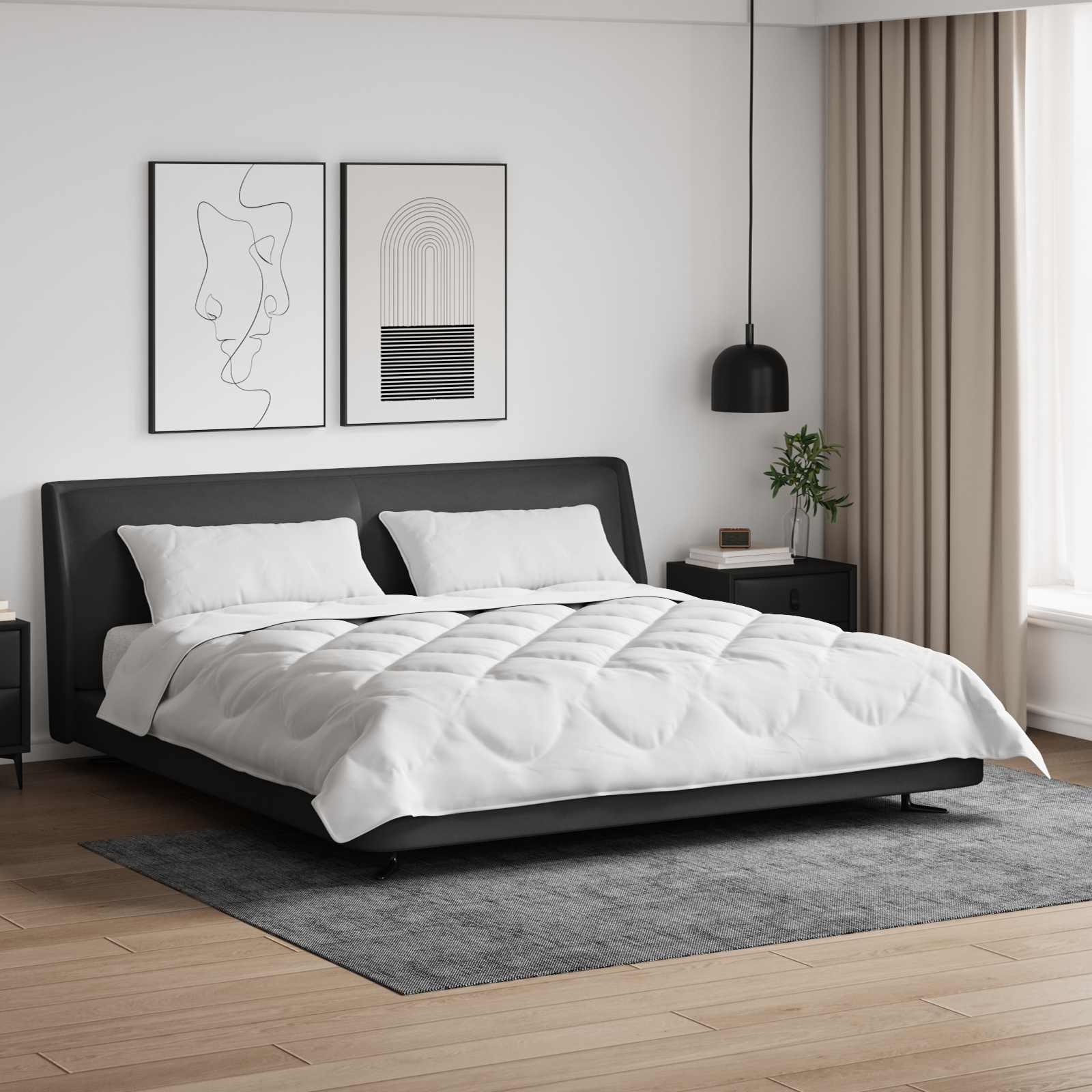 Vidaxl dekbed met kussen 3 pcs wit microvezel