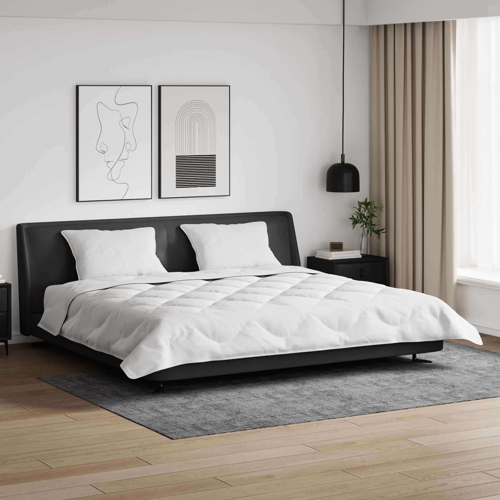 Vidaxl winter dekbed met kussen 3 pcs wit microvezel