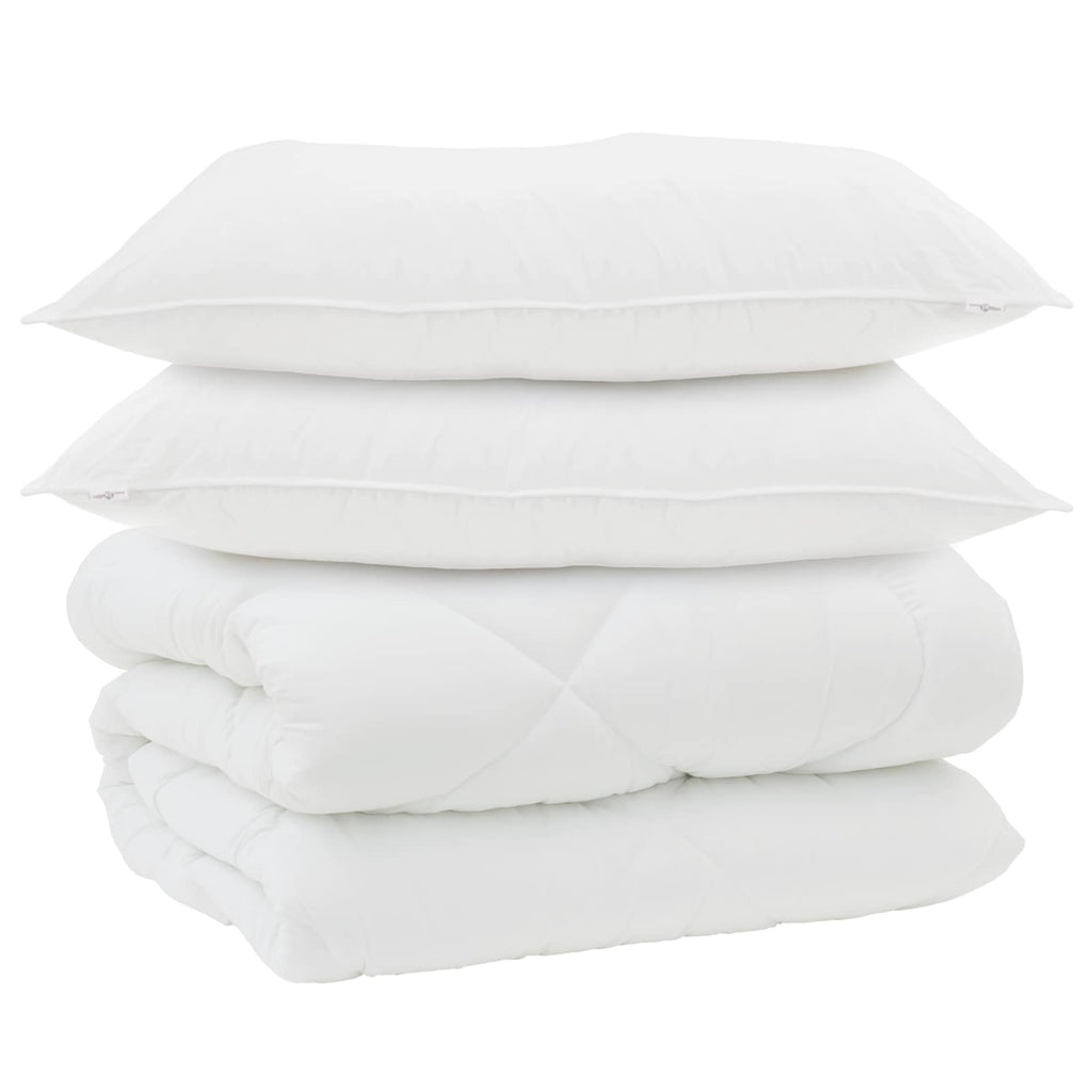 Vidaxl winter dekbed met kussen 3 pcs wit microvezel